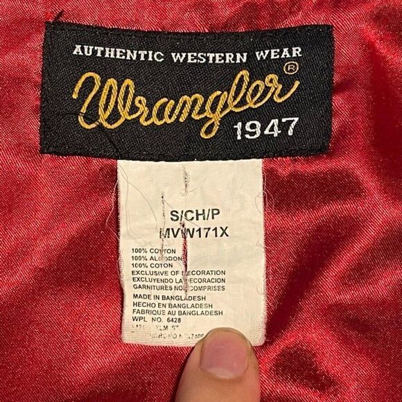 Vintage Wrangler Black Red Western Rodeo Cowgirl Pearl Snap Button Down Sz S - Picture 2 of 9